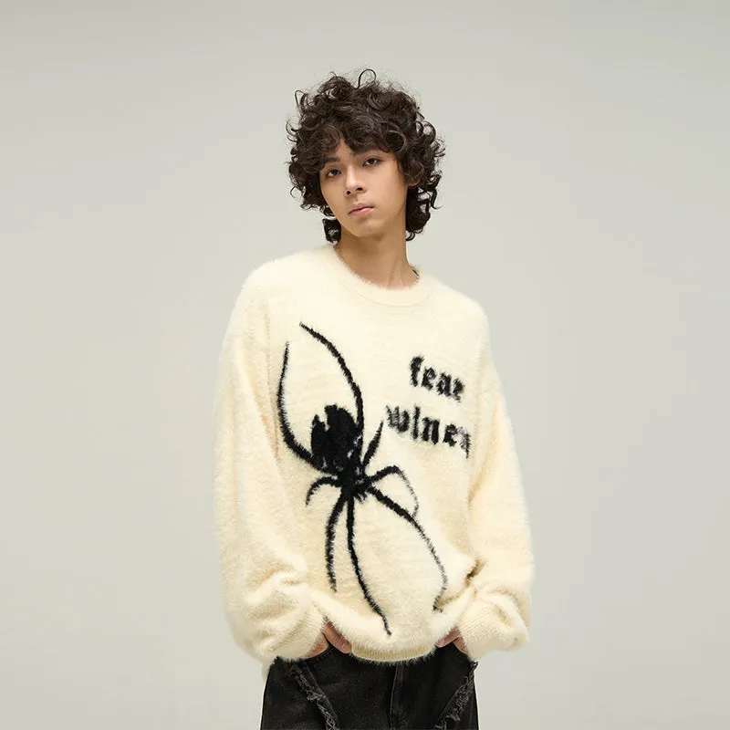77Fight Fuzzy Spider Sweater