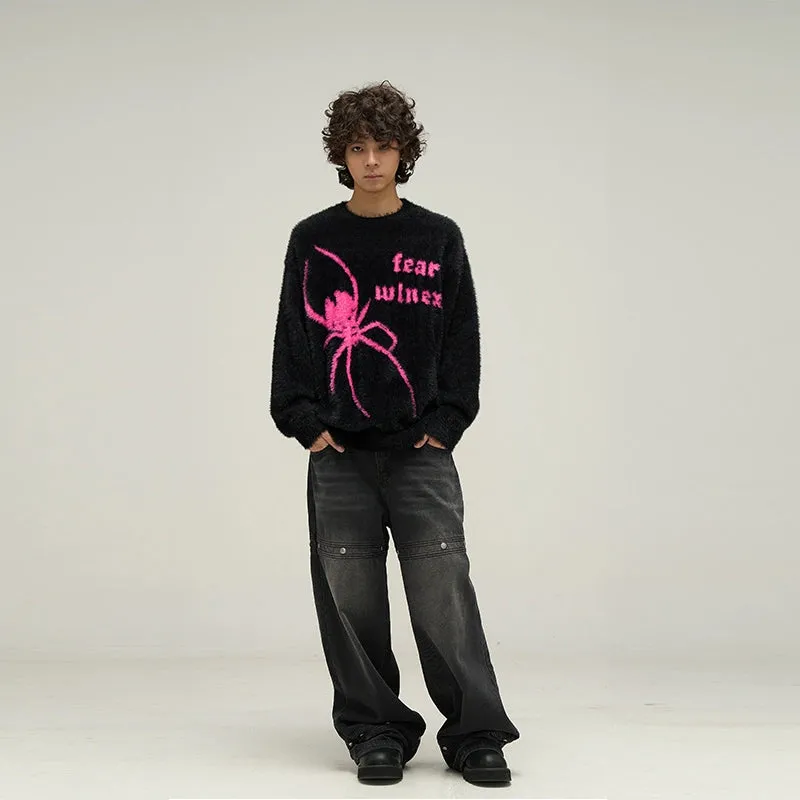 77Fight Fuzzy Spider Sweater