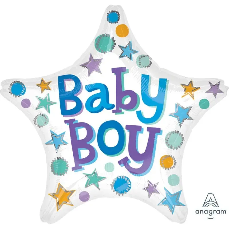 Baby Boy Star Shaped Foil Balloon