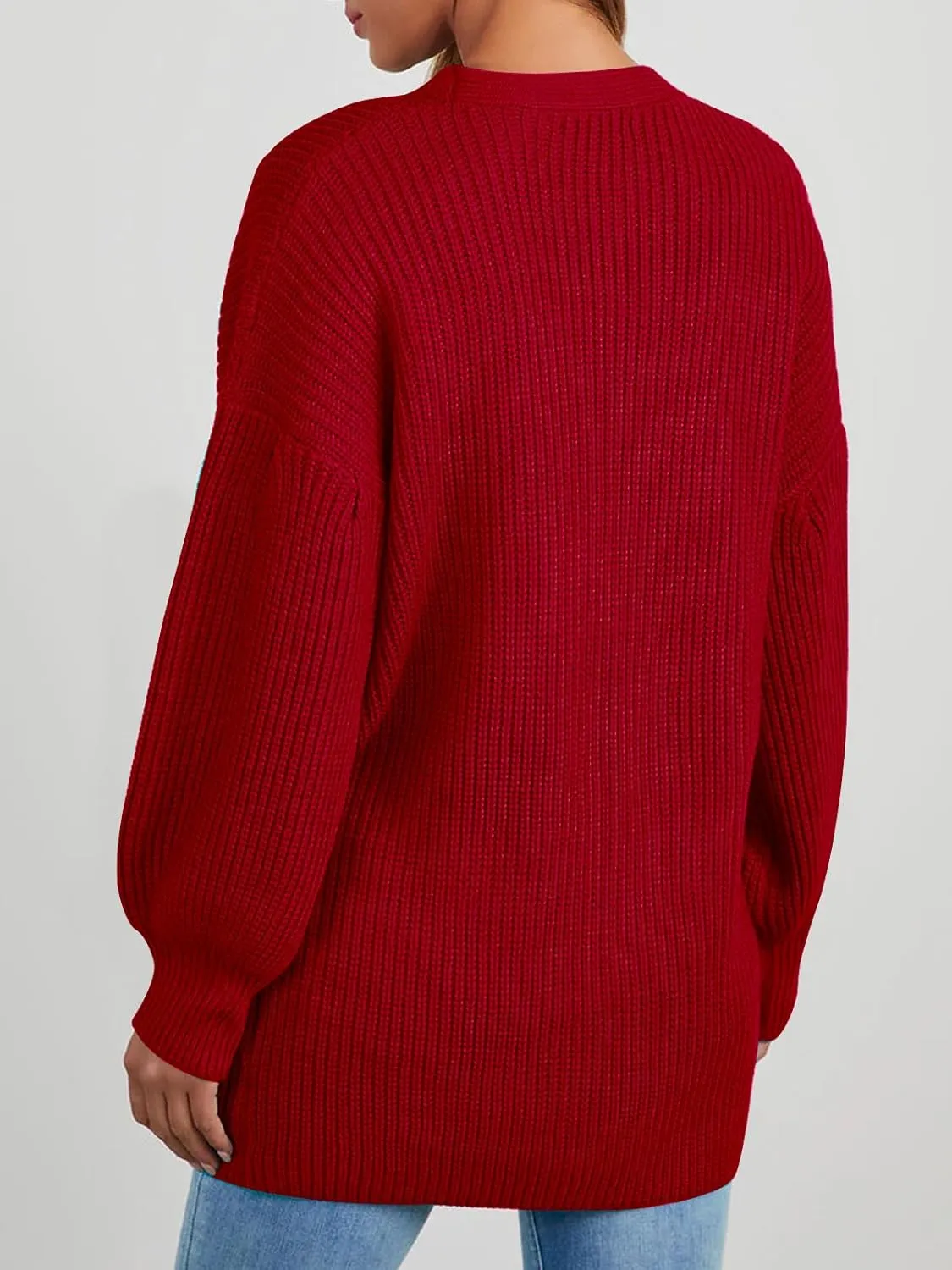 Cardigan Sweaters for Women Oversized Chunky Knit Long Cardigan Open Front Button Cardigans Trendy Fall with Pockets