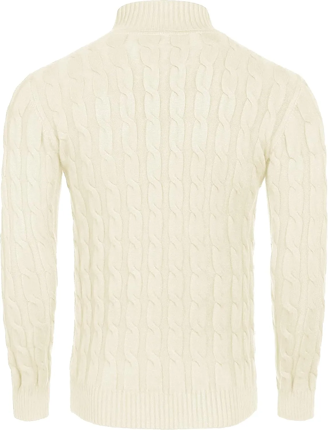 COOFANDY Men's Slim Fit Turtleneck Sweater Casual Twisted Knitted Pullover Sweaters