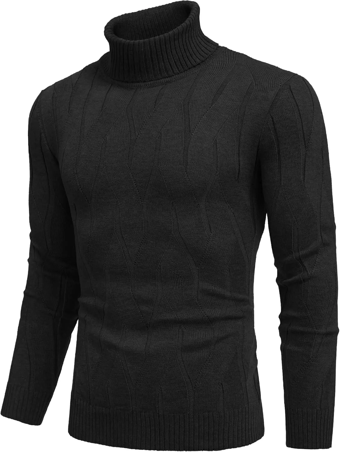 COOFANDY Men's Slim Fit Turtleneck Sweater Long Sleeve Casual Knitted Pullover Sweaters