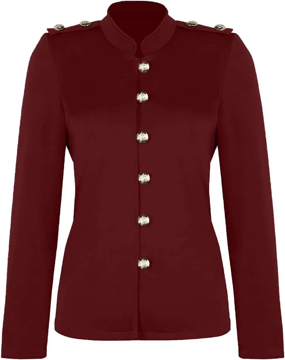 JEGULV Blazer Jackets for Womens Mock Neck Button Jacket Open Front Cardigan Blouse Tops Business Casual Suit Coats