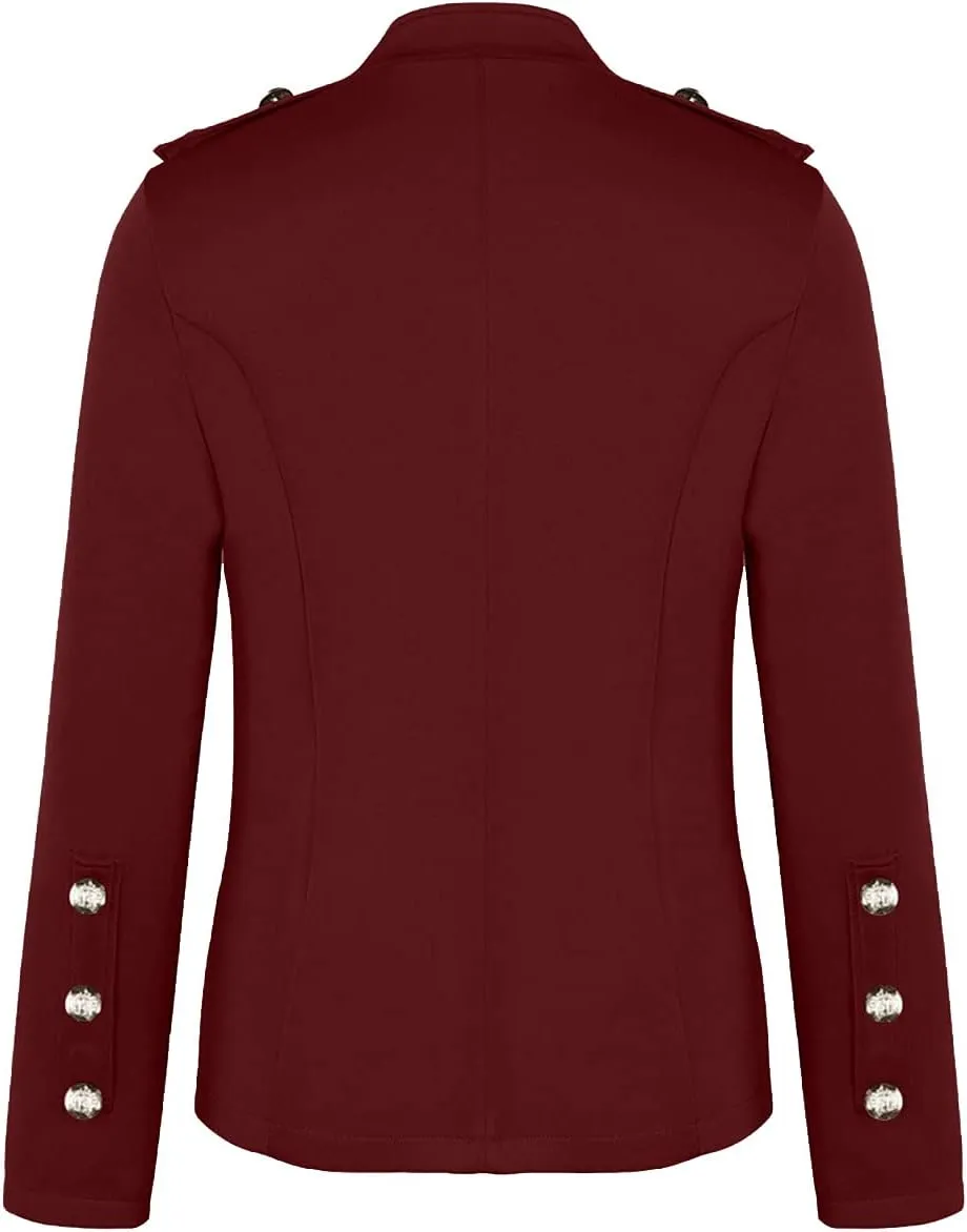JEGULV Blazer Jackets for Womens Mock Neck Button Jacket Open Front Cardigan Blouse Tops Business Casual Suit Coats
