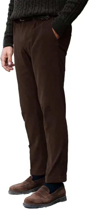 Mens Corduroy Casual Pants Elastic Waist Classic Fit Trousers