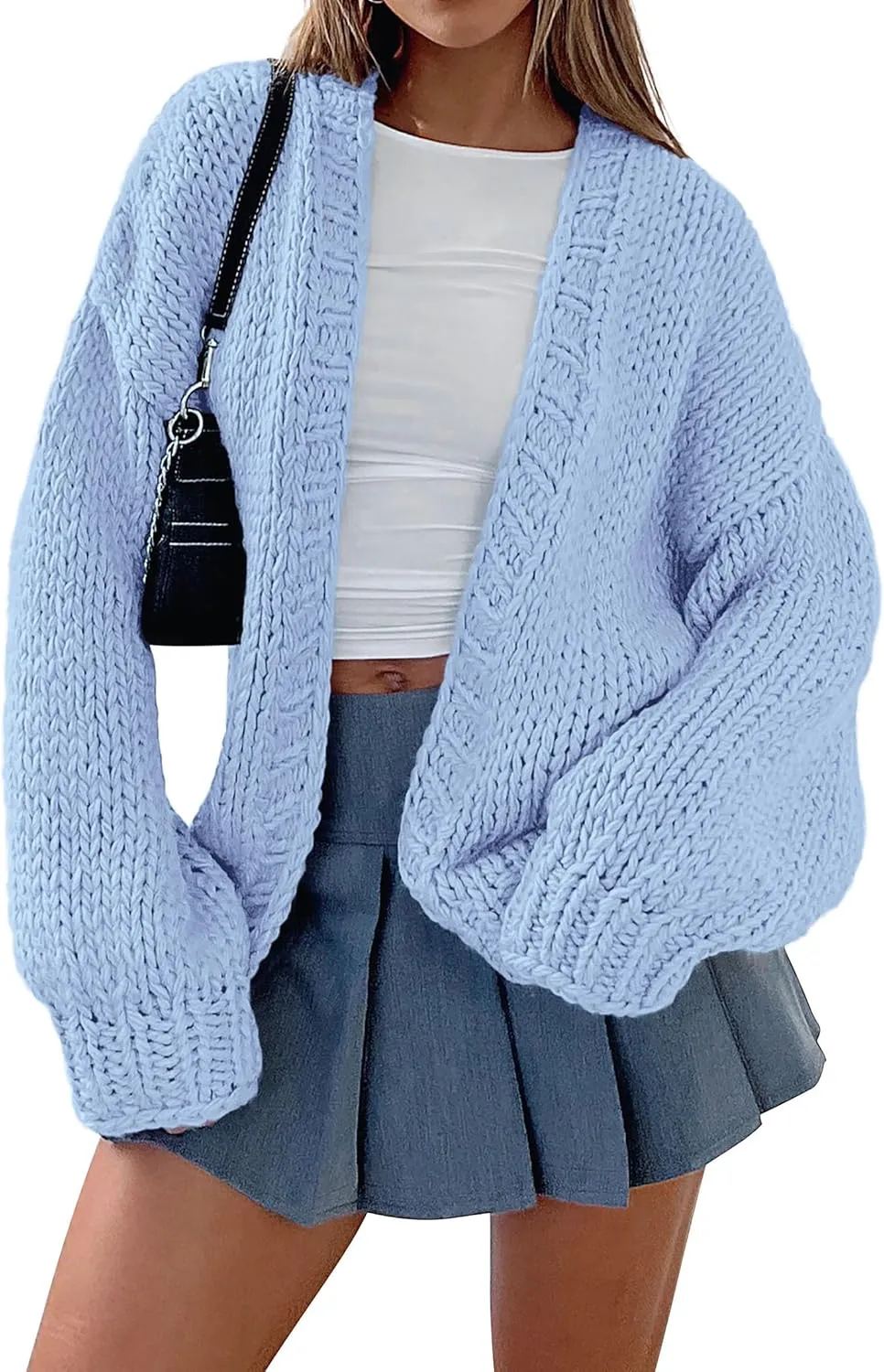 PRETTYGARDEN Womens Cardigan Sweaters 2025 Spring Fall Trendy Chunky Knit Outerwear Outfits Fashion Long Sleeve Cardigans