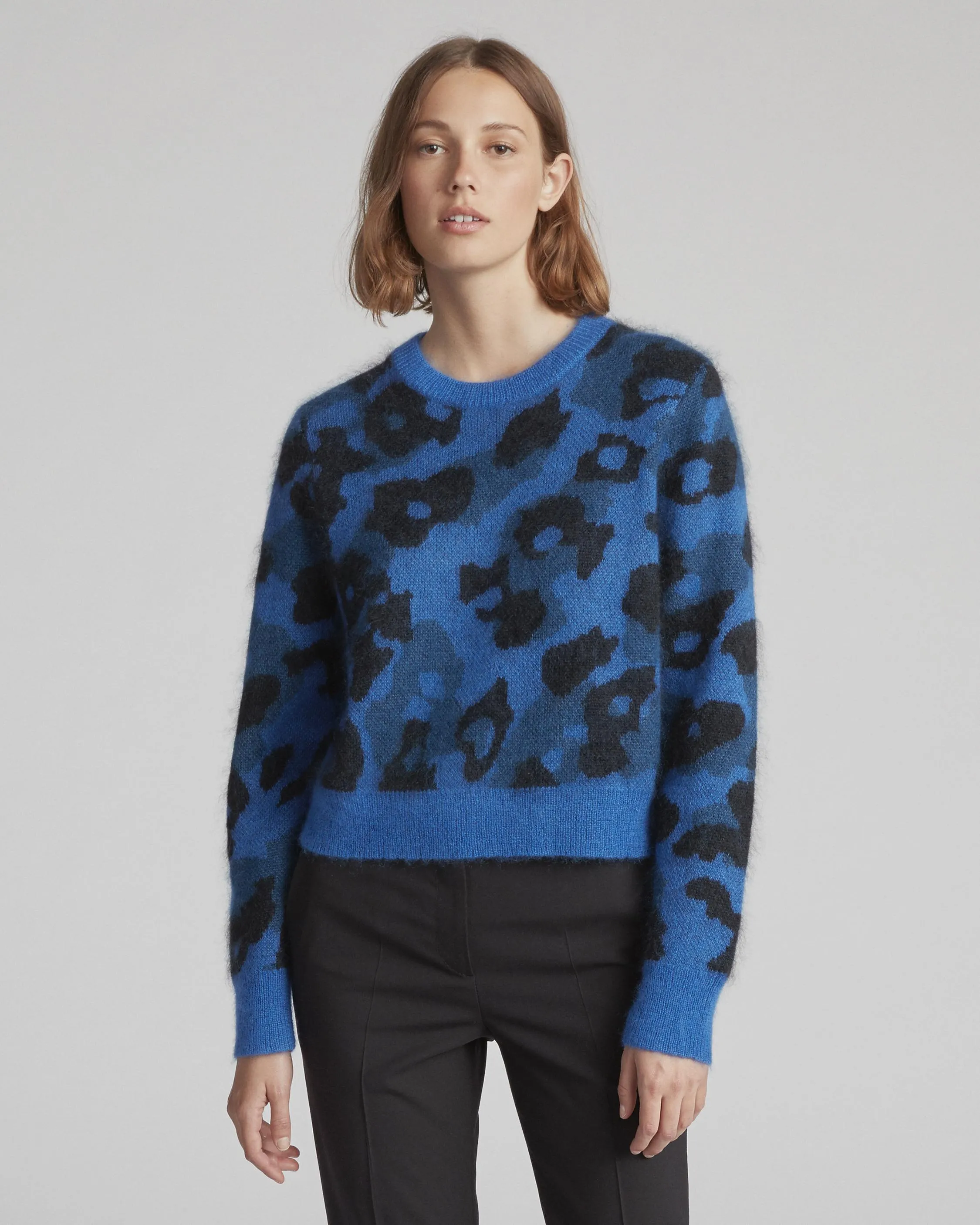 Rag & Bone Collection - LEOPARD CREW Bright Blue