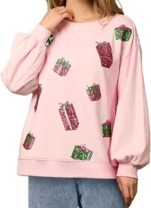 Ugly Christmas Sweaters for Women Cute Sequin Nutcracker Crewneck Sweatshirts Holiday Santa Oversized Pullover Tops