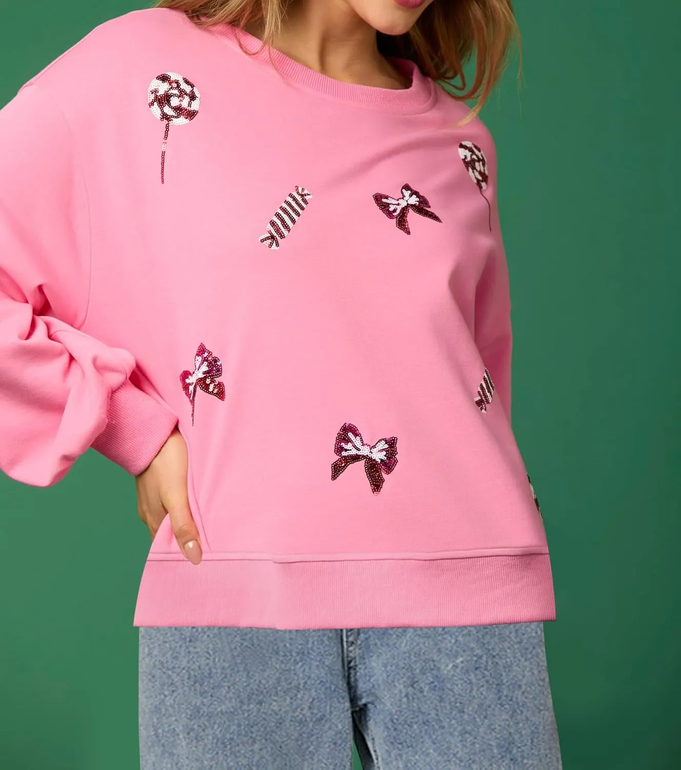 Ugly Christmas Sweaters for Women Cute Sequin Nutcracker Crewneck Sweatshirts Holiday Santa Oversized Pullover Tops