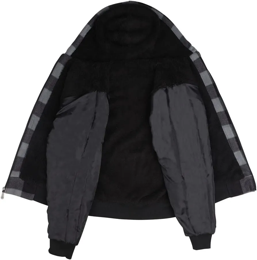 Winter Heavy Warm Sherpa Lined Fleece Plaid Flannel Jacket Men Plus Size S-5XL Big&Tall Mens Coat