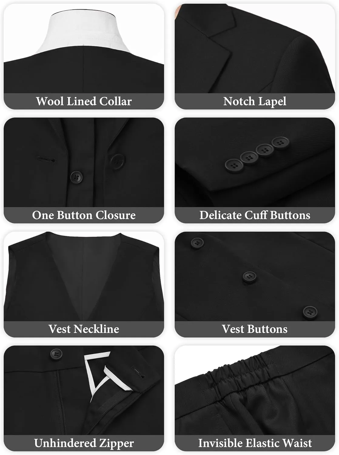 Women's 3 Piece Suit Lady Business Casual Office One Button Slim Fit Blazer Jacket Vest Pants Set