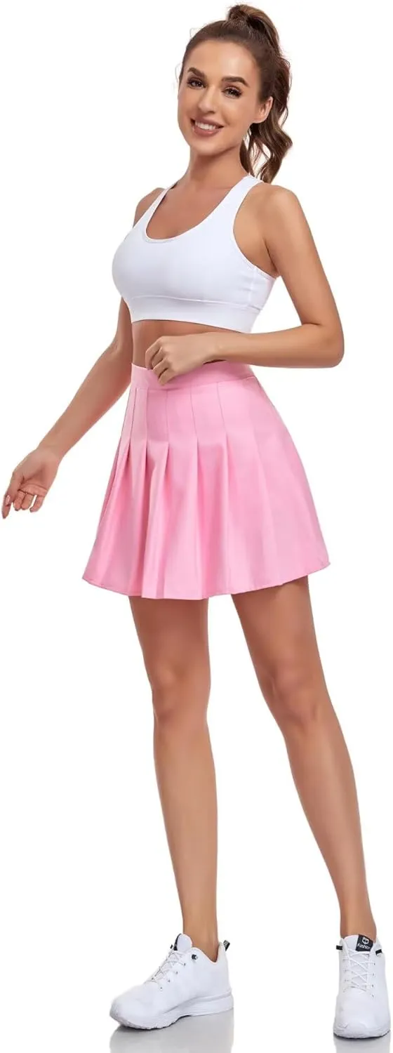 Womens Pleated Skirts Athletic Skort for Womens Tennis Golf Skorts with Shorts Mini Skirt for Casual Pickleball
